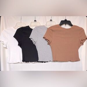 Four Set of size Large Cropped T - Shirts